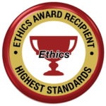 Ethics Award Recipient "Highest Standards" Badge