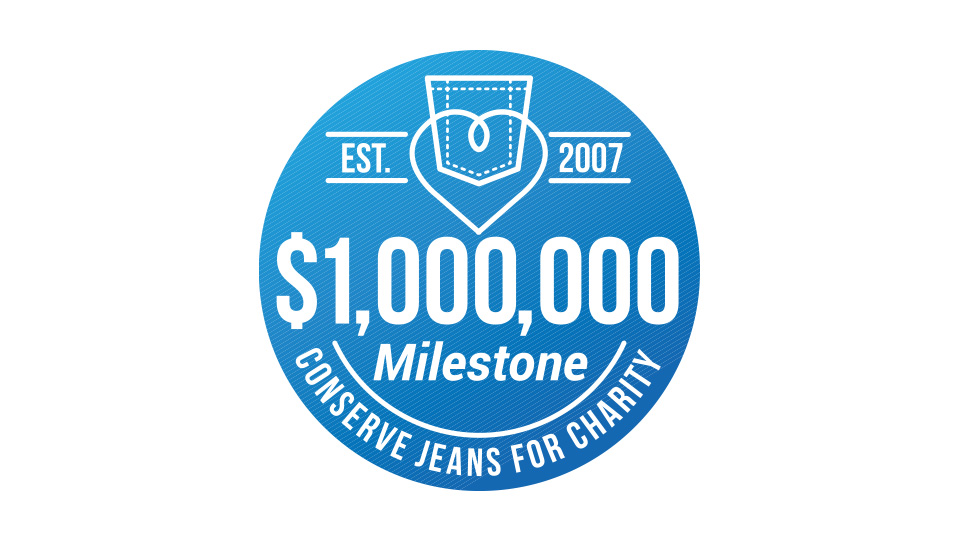 ConServe Jeans for Charity $1,000,000 Milestone badge